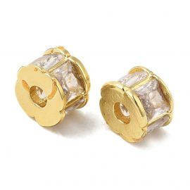 Žalvarinis intarpas su Cirkonio akutėmis, 6x4 mm., 1 vnt.