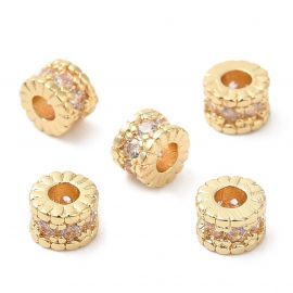 Žalvarinis intarpas su Cirkonio akutėmis, 4x3 mm., 1 vnt.