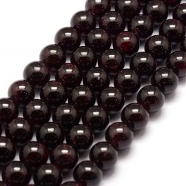 Natūralūs Granato karoliukai, 10 mm., 1 gija