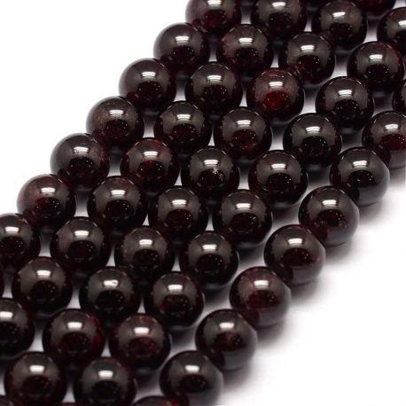 Natūralūs Granato karoliukai, 10 mm., 1 gija