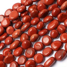 Natūralūs Jaspio karoliukai, 10x8 mm., 1 gija