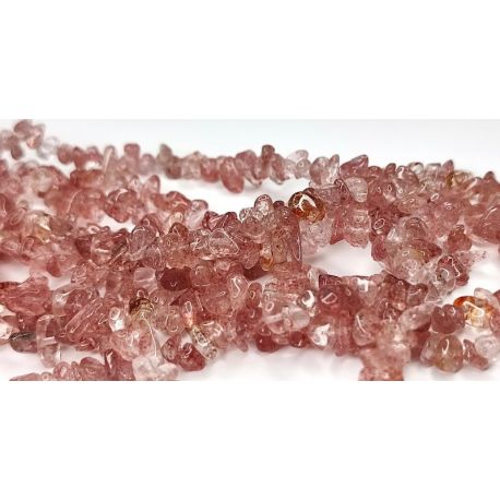 Natūralaus Vyšnino Kvarco skalda, 8x3 mm., 1 gija