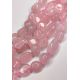 Natūralūs Madagaskaro Rožinio Kvarco karoliukai, 8-12x8-12x5-6 mm, 1 gija AK1794