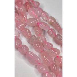 Натуральные бусы из малагасийского розового кварца, 8-12x8-12x5-6 мм, 1 нитка