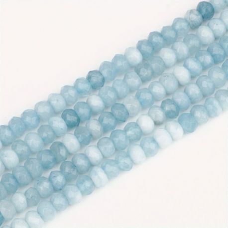 Natūralūs Akvamarino karoliukai, 5x3 mm., 1 gija