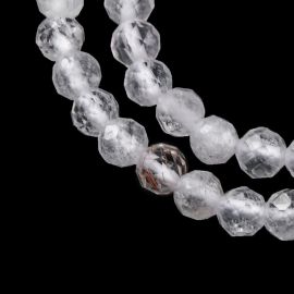 Natūralūs Kalnų Krištolo karoliukai, 3 mm., 1 gija