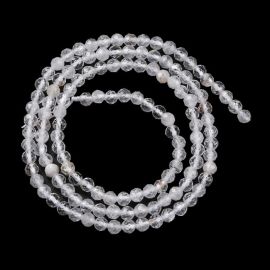 Natūralūs Kalnų Krištolo karoliukai, 3 mm., 1 gija