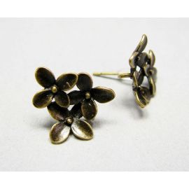 Kabliukai auskarams "Gėlytės" 1 pora 27x15 mm MD0372