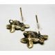 Hooks for earrings "Flowers", aged bronze, size 15x14 mm