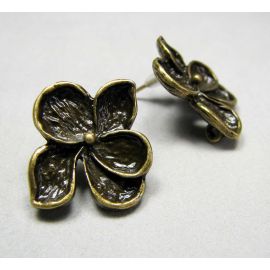 Kabliukai auskarams "Gėlytė" 1 pora 19x16 mm MD0379