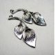 Flower pendant, dark silver, size 39x13