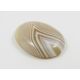 Agate cabochon, beige, oval 26x19x5 mm