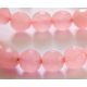 Rozā kvarca pērles spilgti rozā caurspīdīgas rievotas apaļas formas 6mm