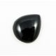 Onyx stone caboshóns, black, drop shape
