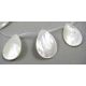SHELL pearl beads white drop shape 35x25 mm