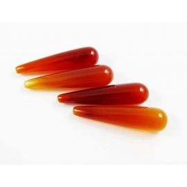 Semi-drilled carneol beads, orange 24x6 mm