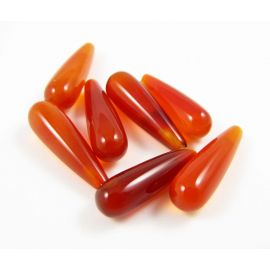 Halbgebohrte Carneolperlen, rot-orange 17x5 mm