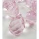 Synthetic pink quartz beads, drop shape 17x12 mm