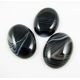 Sardonics cabochon, oval, black 28x15 mm