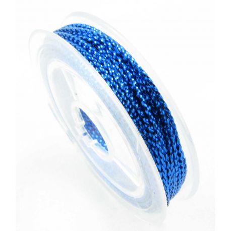 Metallized thread, blue, 0.6 mm thick