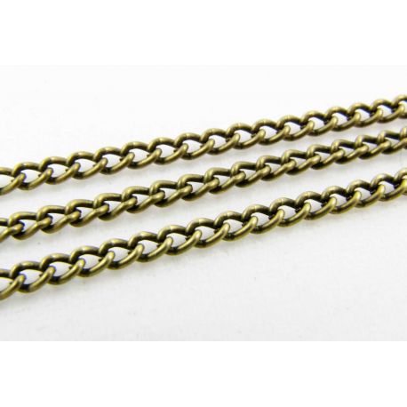 Chain aged brozno, 3x2.2 mm, 10 cm long