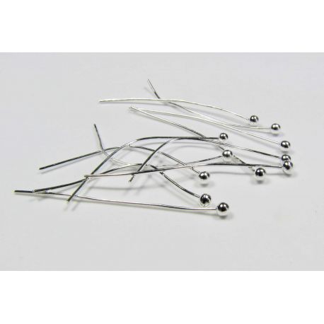 Pins for making jewelry silver with bubble 30x0.5 mm