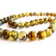 Agate beads yellow - black round shape 8mm