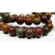 Picasso Jaspio beads brown green cherry color, round shape 8 mm