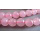 Rozā kvarca pērles rozā caurspīdīga apaļa forma 8mm
