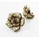 Fimo bead "Flower" brown 25x14 mm