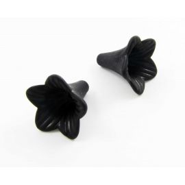 Acrylic beads "Flower" black 22x21 mm