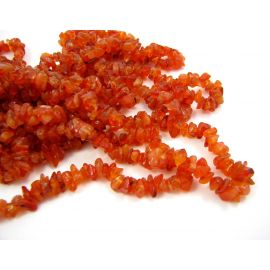 Natural carneol chipping beads - rubble 3.5-7 mm. 90 cm long