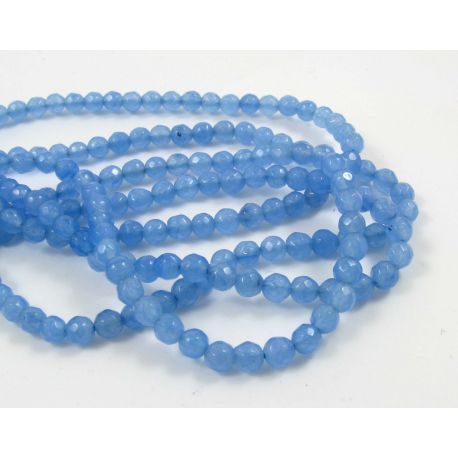 Akvamarino karoliukų gija 4 mm AKG0412
