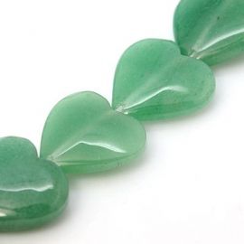 Avantiurin Perlen grün, Herztropfenform 20 mm