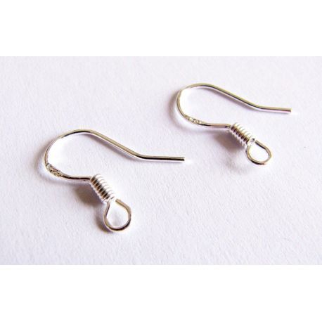 Hooks for the manufacture of earrings .925 hallmark silver 15mm