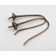 Brass hooks for earrings, 1 pair 27x11 mm
