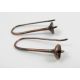 Brass hooks for earrings, 1 pair 27x11 mm MD0511