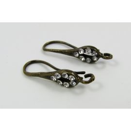 Brass hooks for earrings, 22x8 mm, 2 pairs