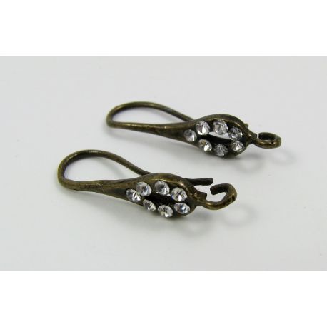 Messingist konksud kõrvarõngadele, 22x8 mm, 2 paari MD0527