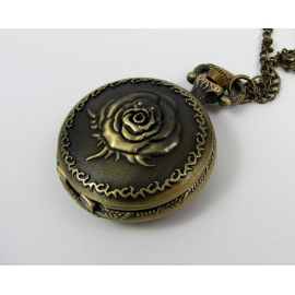 Dekoratyvinis kišeninis laikrodis "Rožė"