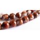 Sun stone beads brown - white round shape 6mm