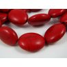 Sintetinio turkio karoliukai, raudonos spalvos, ovalo formos 19x15 mm