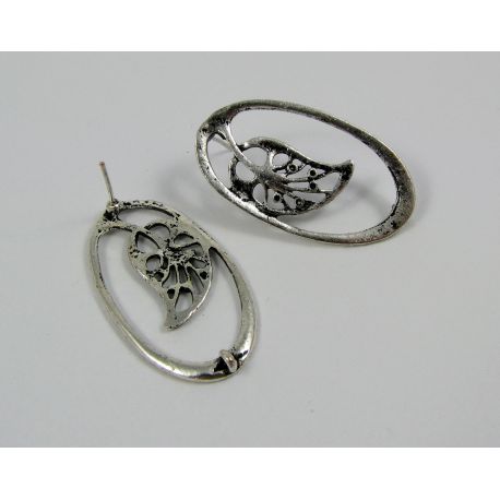 Earrings "Sheet", 34x19 mm, 3 pairs MD0543
