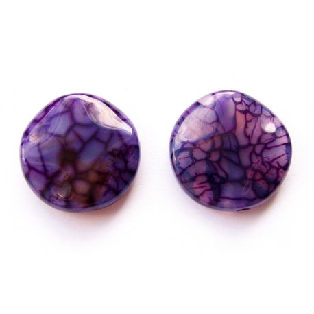 Ahāta kulons violetās monētas formas viļņainās malās 25x25x6mm