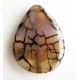 Agate pendant grey - brown with black stripes drop-shaped vertical piercing 40x30x6mm