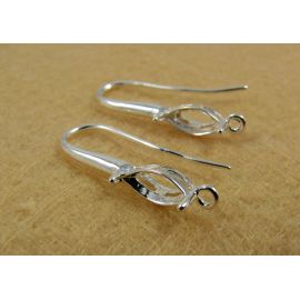 Brass hooks for earrings, 23x13 mm, 2 pairs