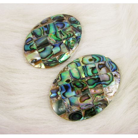 Abalone kriauklės kabošonas 40x30 mm KB0147