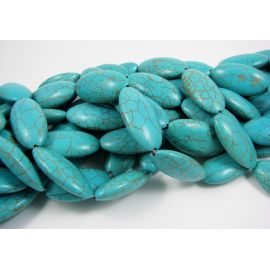 Synthetic turquoise beads strand 29x16 mm