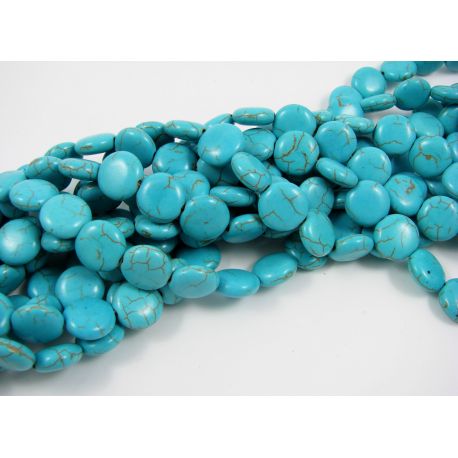 Synthetic turquoise beads strand 12 mm AKG0580