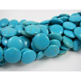 Synthetic turquoise beads strand 19 mm